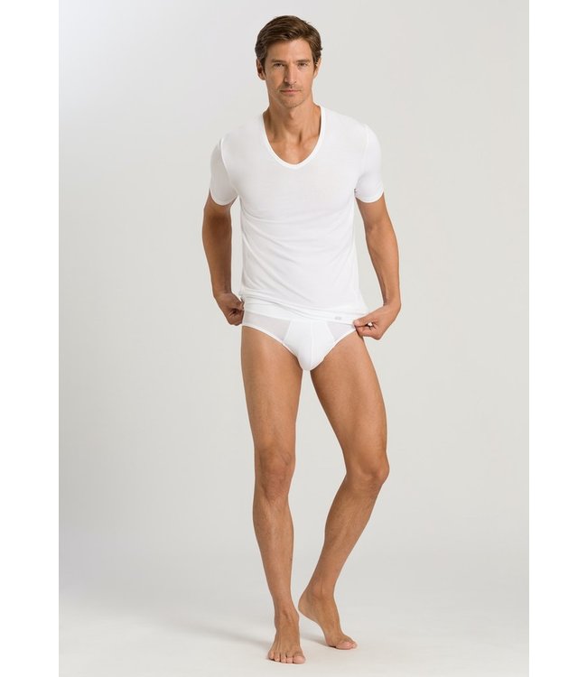 Hanro Natural Function Shirt V-Neck White (073185)