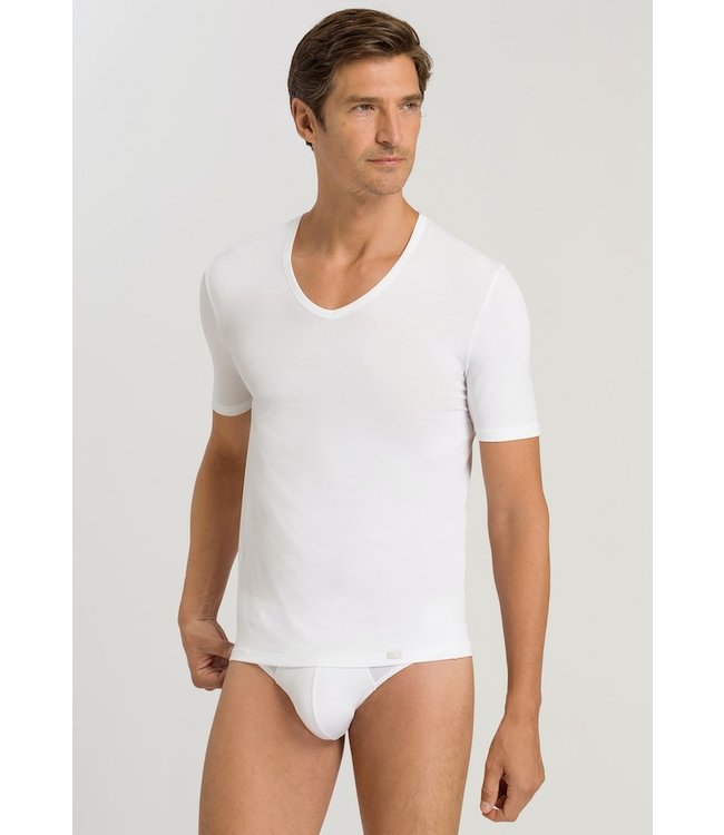 Hanro Natural Function Shirt V-Neck White (073185)