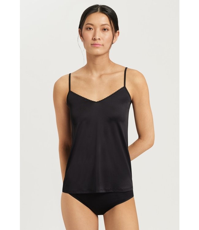 Satin Deluxe Spaghetti Top Black (071063)