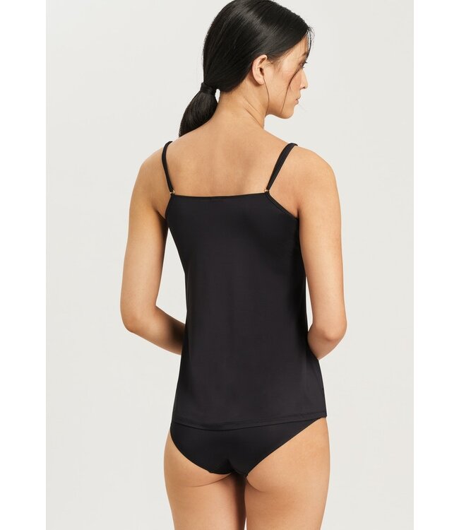 Satin Deluxe Spaghetti Top Black (071063)