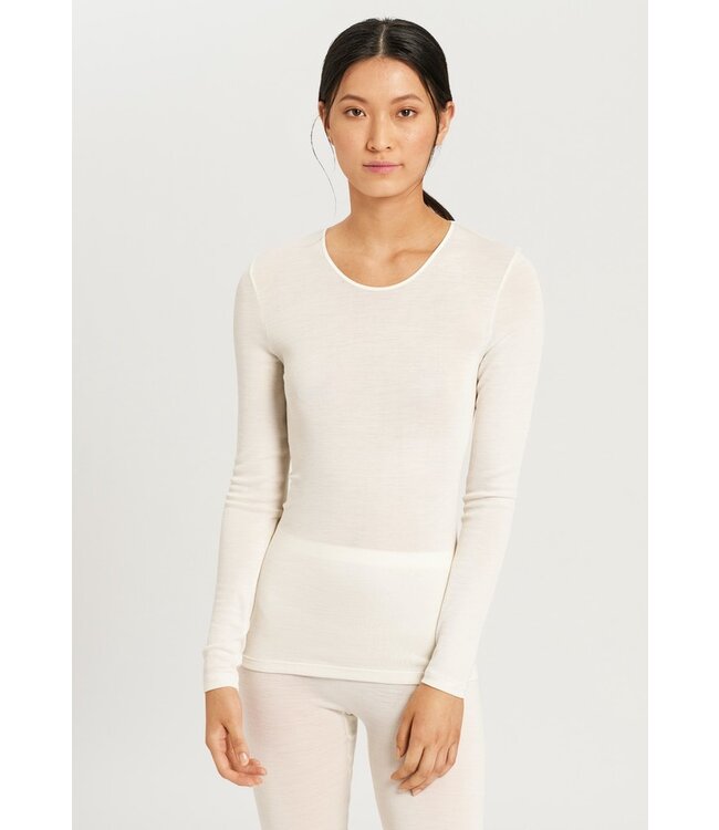 Hanro Woolen Silk Long Sleeve Cygne (071409)