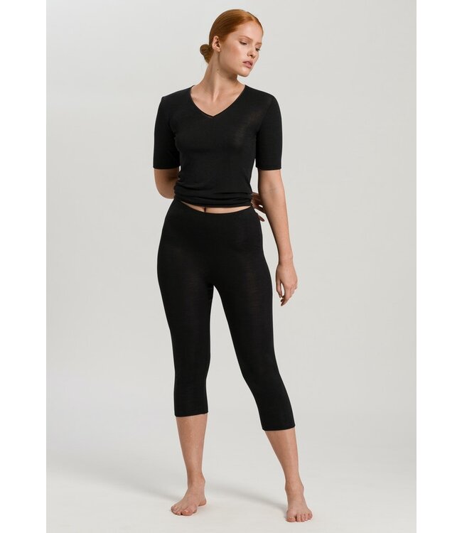 Woolen Silk Crop Legging Black (071419)