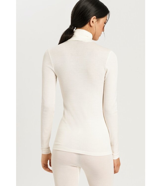 Hanro Woolen Silk Long Sleeve Turtle-Neck Cygne (071423)