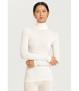 Hanro Woolen Silk Long Sleeve Turtle-Neck Cygne