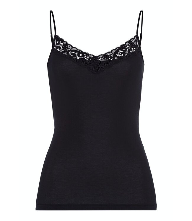 Moments Spaghetti Top V-Neck Black (071485)