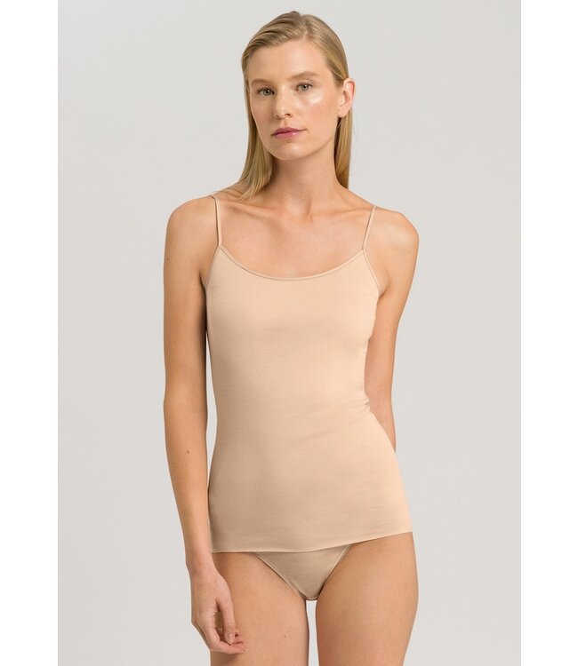 Cotton Seamless Spaghetti Top Beige (071600)