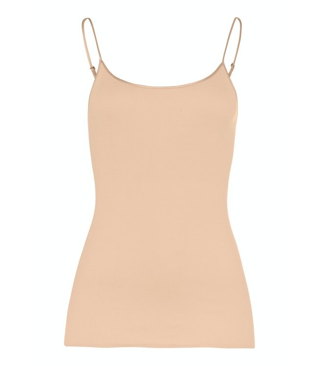 Cotton Seamless Spaghetti Top Beige (071600)