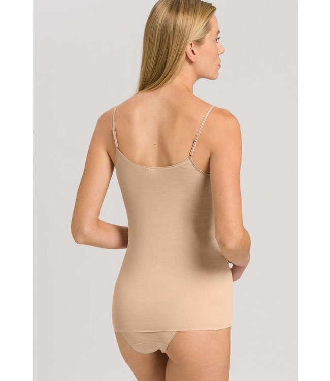 Cotton Seamless Spaghetti Top Beige (071600)