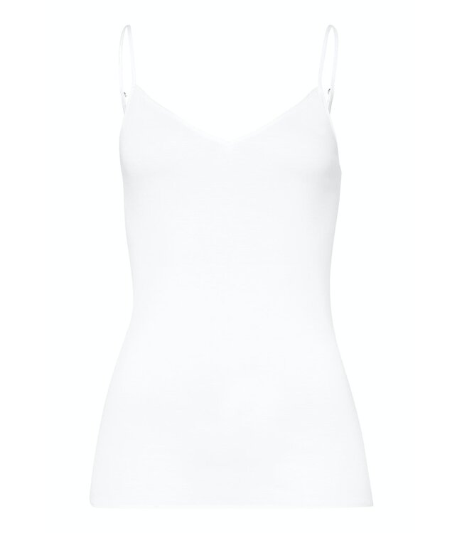 Cotton Seamless Spaghetti Top V-Shape White (071601)
