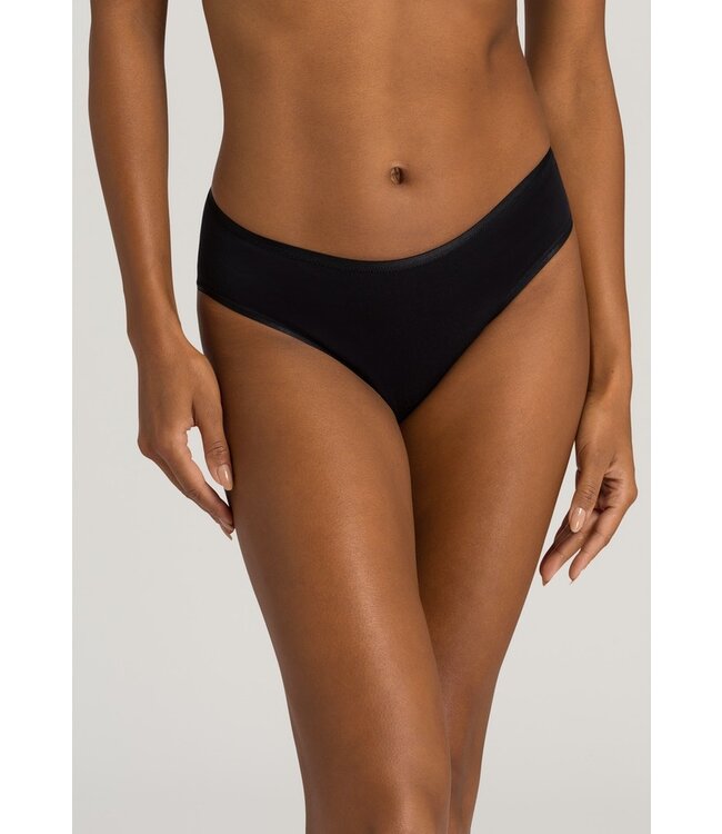 Hanro Cotton Seamless Midi Brief Black