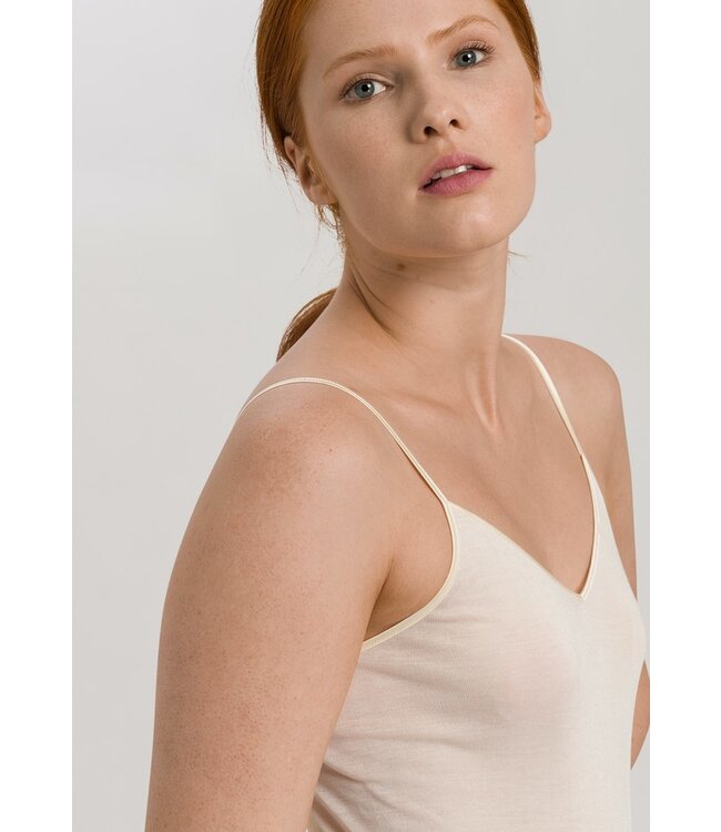 Pure Silk Spaghetti Top Pale Cream (071716)