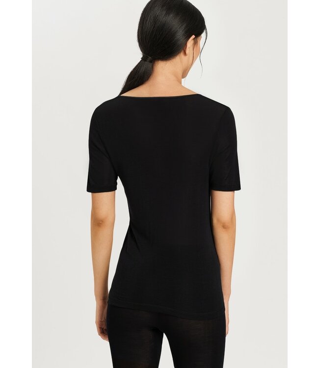 Hanro Pure Silk T-Shirt Black (071718)