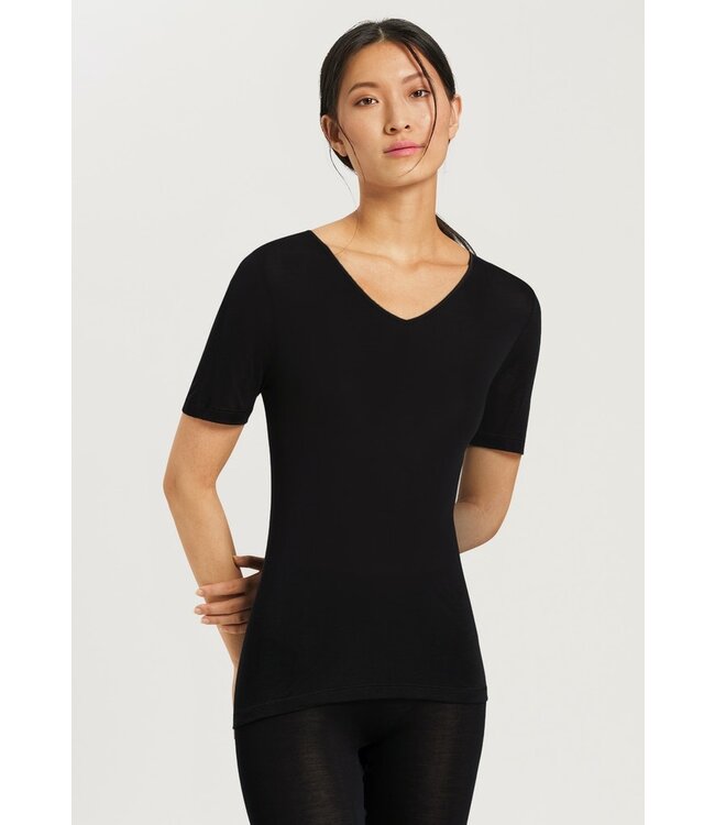 Hanro Pure Silk T-Shirt Black (071718)