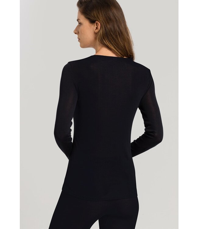 Pure Silk Long Sleeve Shirt Black  (071719)