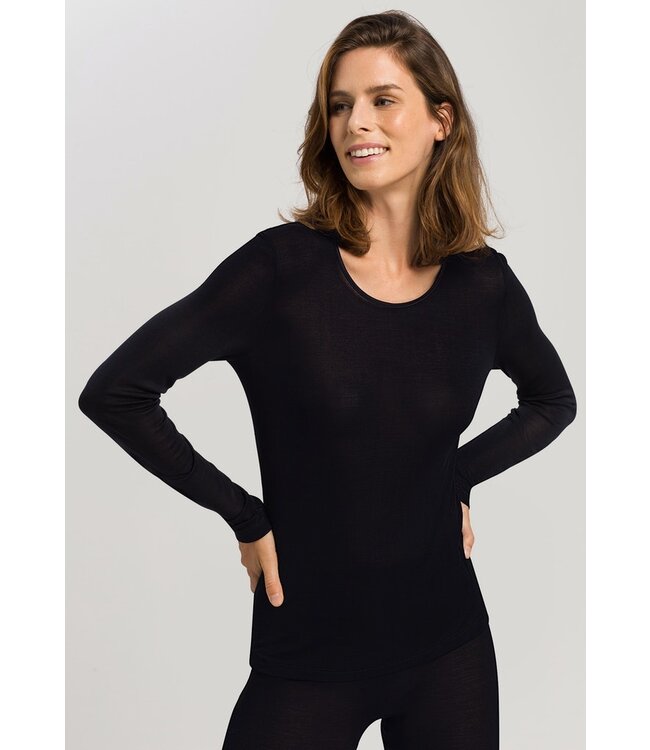 Pure Silk Long Sleeve Shirt Black  (071719)