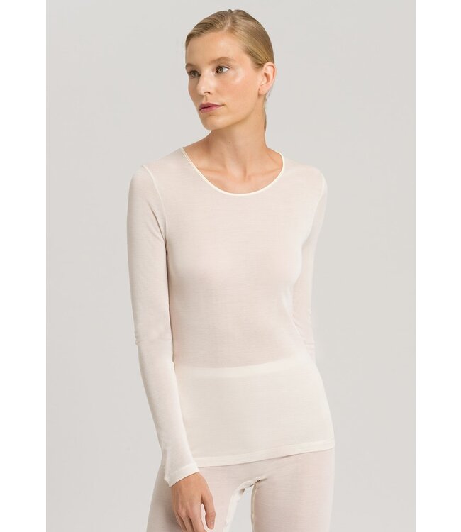 Pure Silk Long Sleeve Shirt Pale Cream (071719)