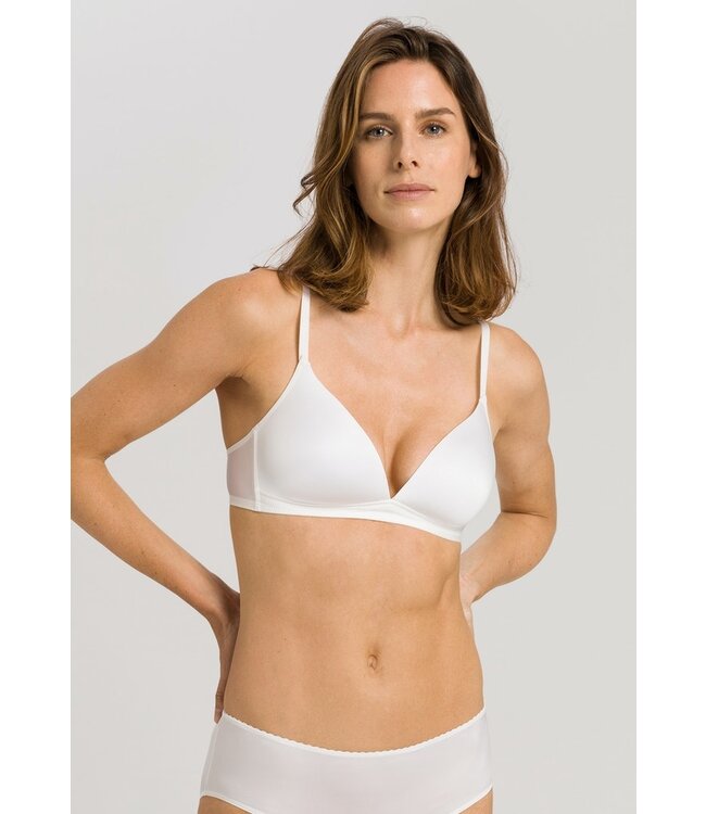 Satin Deluxe Padded Soft Cup Bra Off White