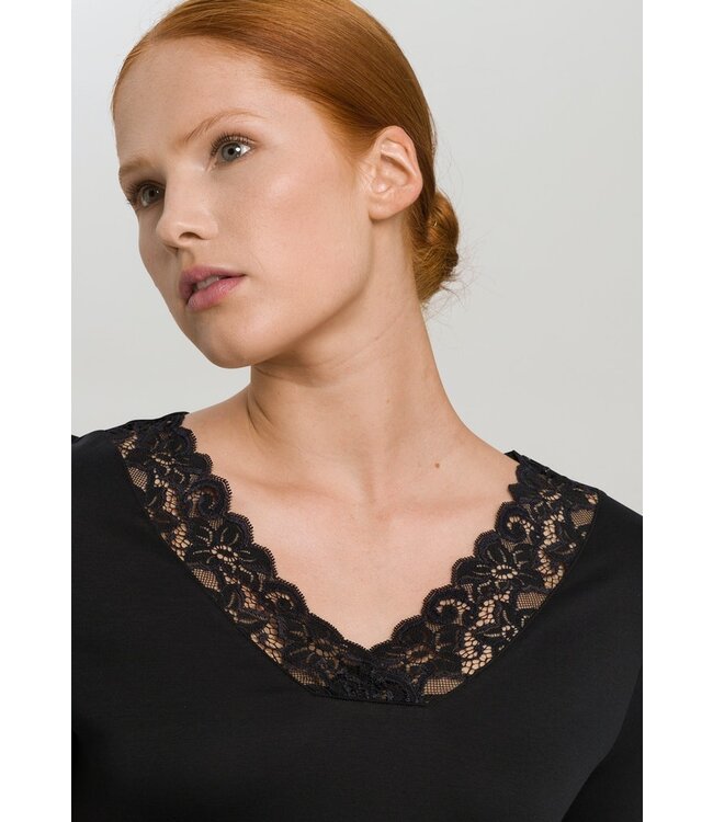 Hanro Moments Long Nightdress Black (077933)