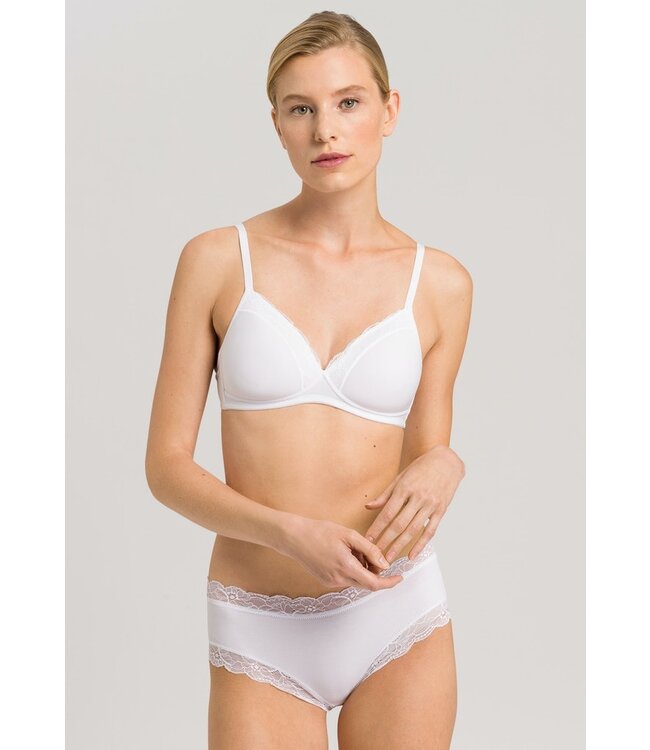 Cotton Lace Light Padded Soft Cup Bra White