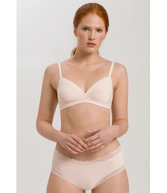 Hanro Cotton Lace Light Padded Soft Cup Bra Powder (SALE)