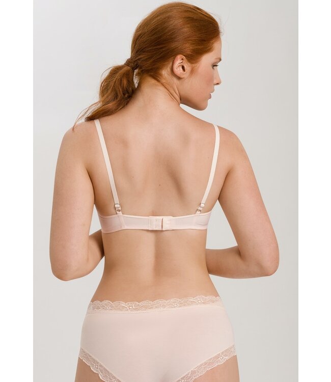 Hanro Cotton Lace Light Padded Soft Cup Bra Powder (072432)