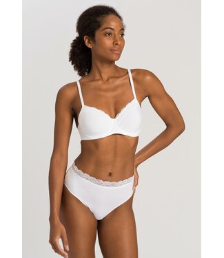 Cotton Lace Light Padded Bra White