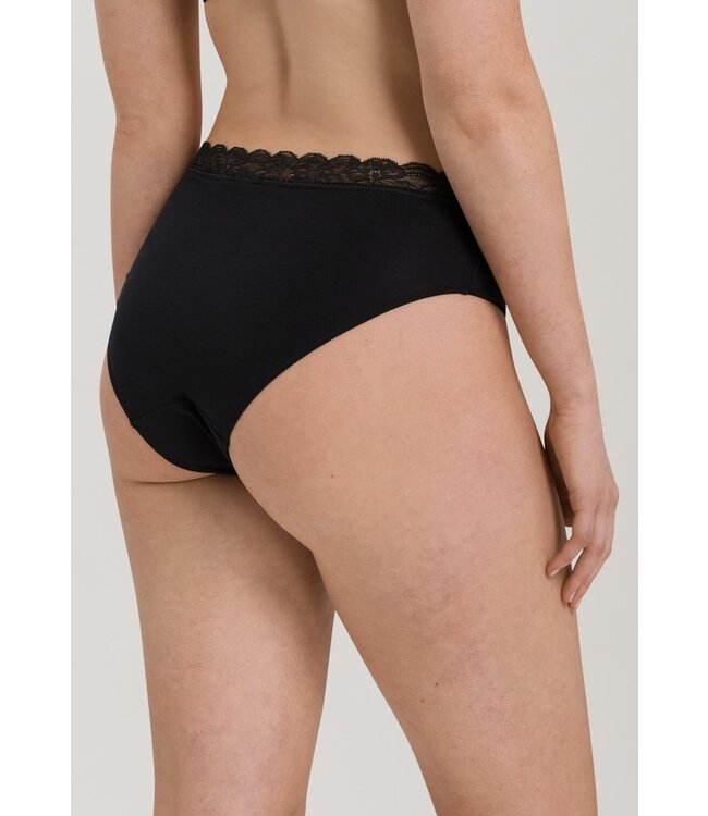 Hanro Cotton Lace Maxi Brief Black (072436)