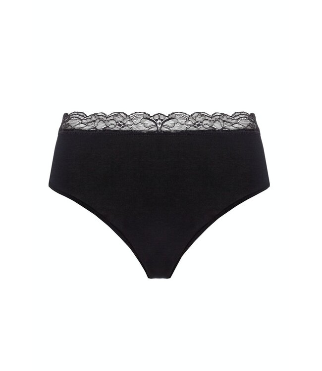 Hanro Cotton Lace Maxi Brief Black (072436)