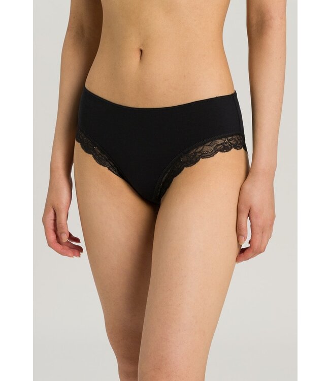 Cotton Lace Midi Brief Black