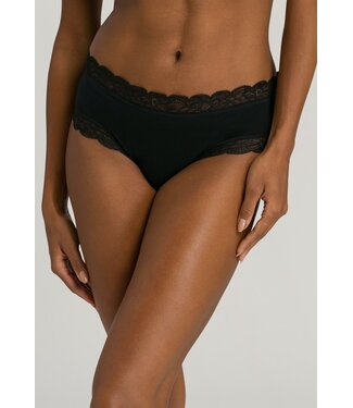 Hanro Cotton Lace Hipster Black