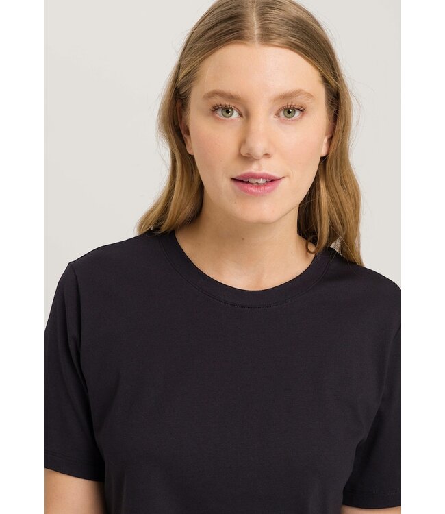 Hanro Natural Short Sleeve Shirt Black (078662)