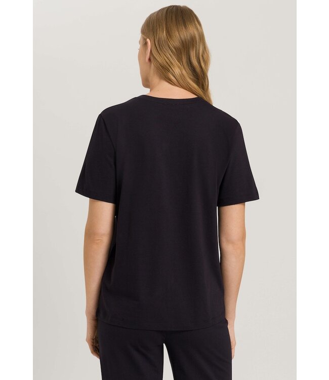 Hanro Natural Short Sleeve Shirt Black (078662)