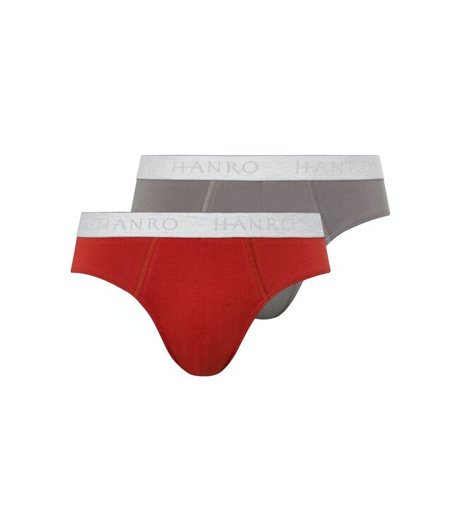 Cotton Essentials Briefs 2-Pack Red Ochre/Fresh Grey