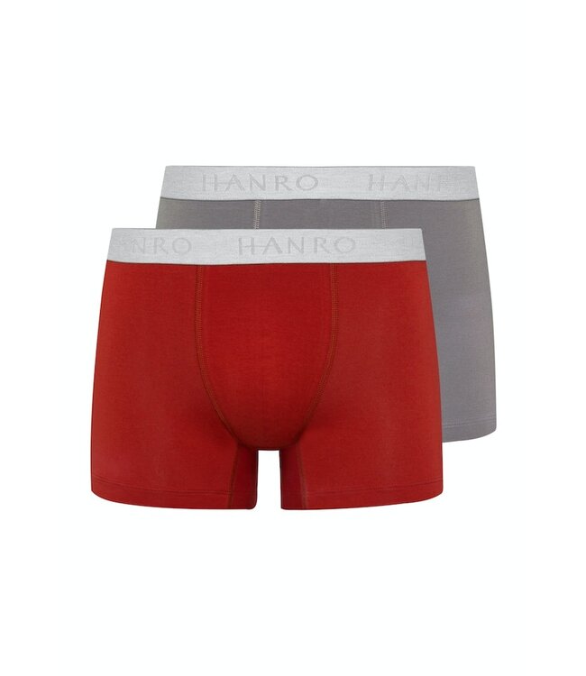 Hanro Cotton Essentials Pants 2-Pack Red Ochre/Fresh Grey (073078)