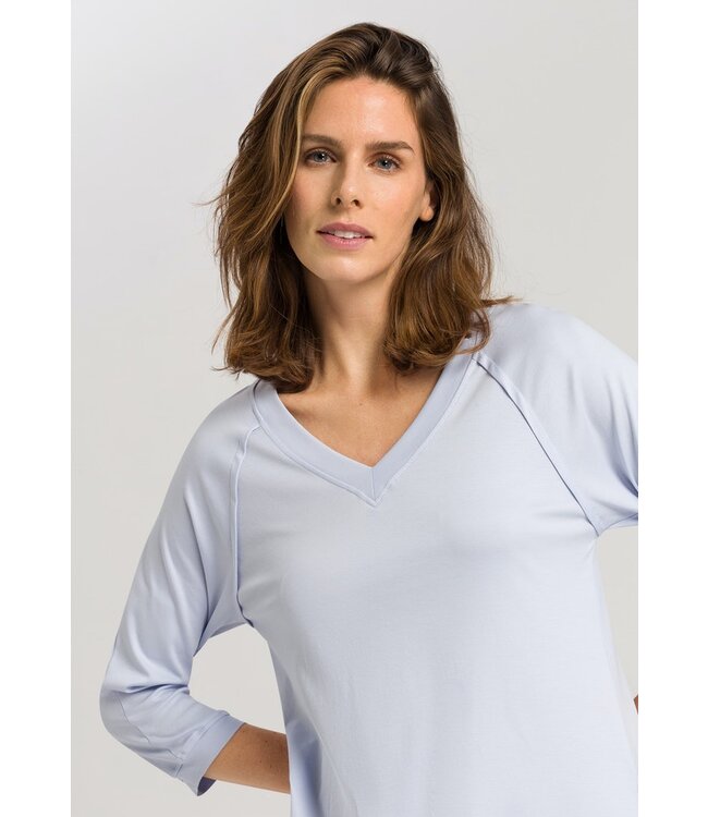 Hanro Pure Essence 3/4 Sleeved Nightdress Blue Glow (077948)