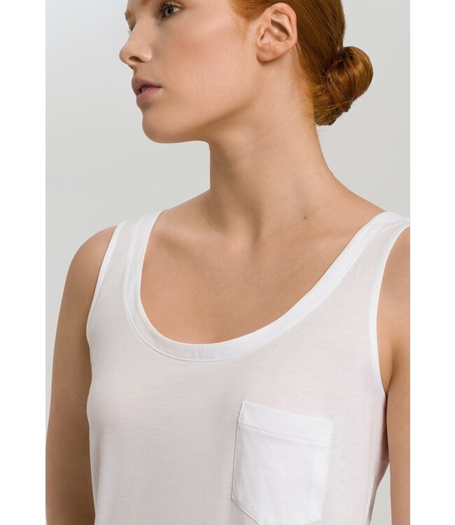 Hanro Cotton Deluxe Sleeveless Nightdress White (077951)