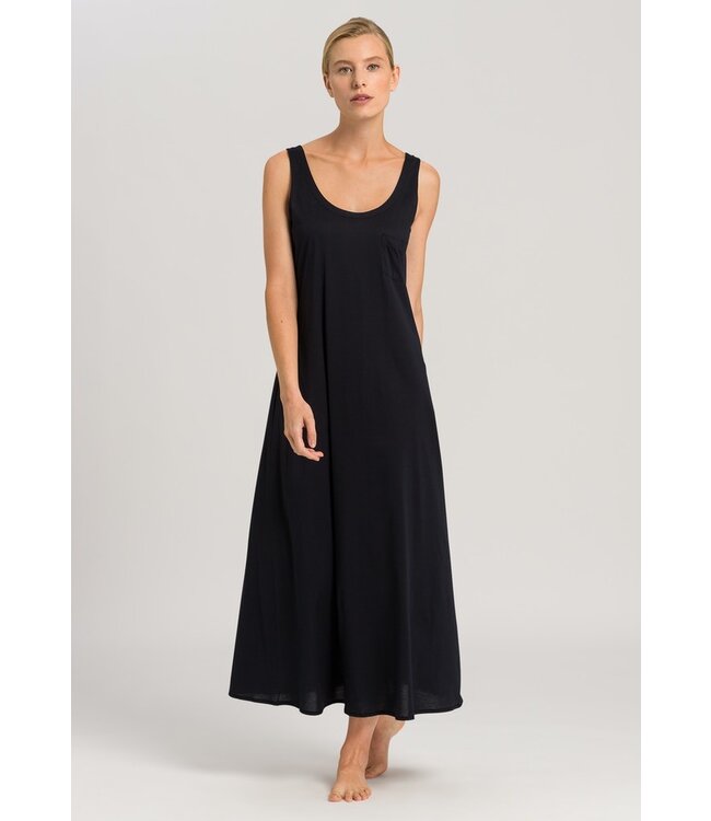 Hanro Cotton Deluxe Sleeveless Nightdress Black (077951)