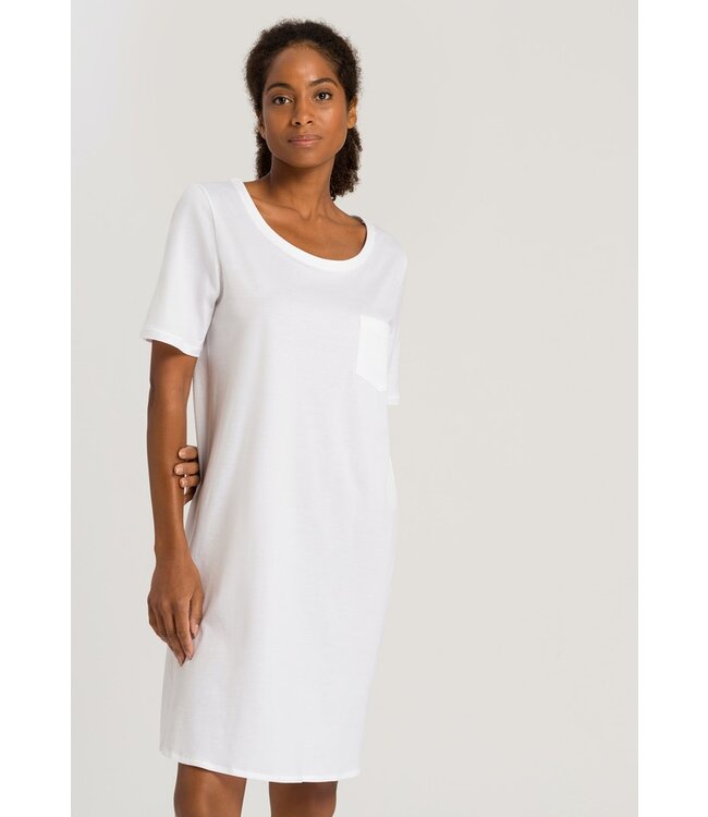 Hanro Cotton Deluxe Short Sleeve Nightdress White