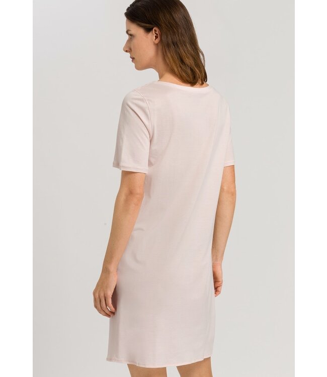 Hanro Cotton Deluxe Short Sleeve Nightdress Chrystal Pink (077953)