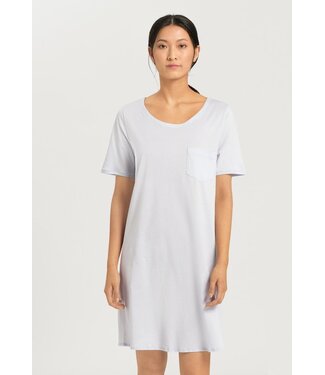Hanro Cotton Deluxe Short Sleeve Nightdress Blue Glow