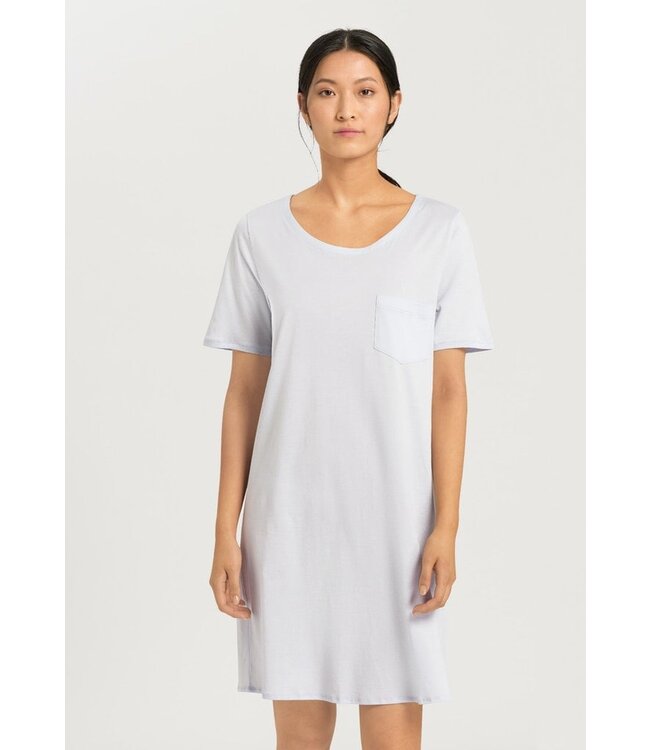 Hanro Cotton Deluxe Short Sleeve Nightdress Blue Glow