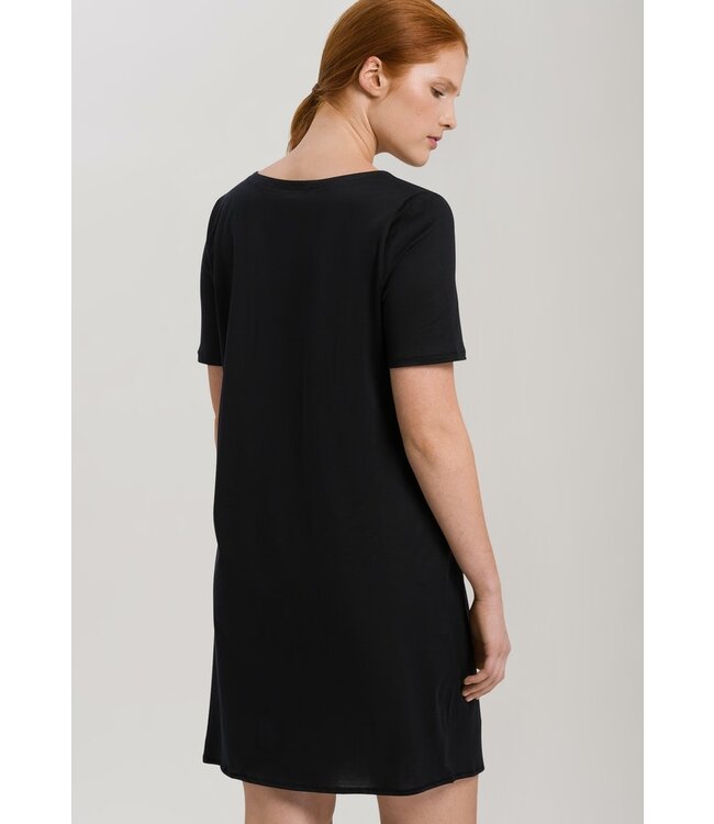 Cotton Deluxe Short Sleeve Nightdress Black (077953)