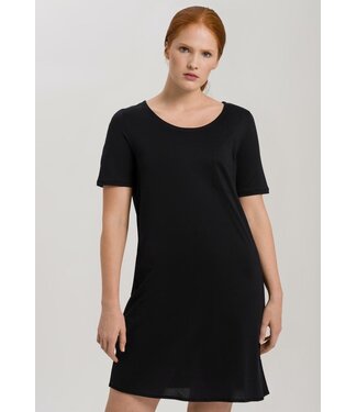 Hanro Cotton Deluxe Short Sleeve Nightdress Black