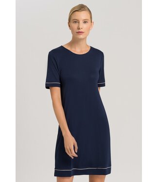 Hanro Natural Comfort Short Sleeve Nightdress Deep Navy