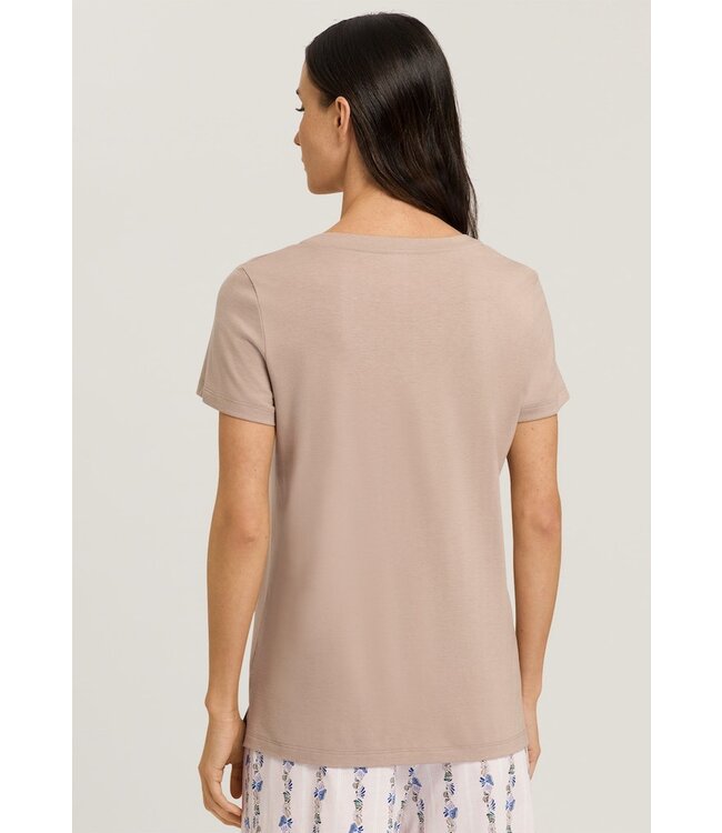 Hanro Sleep & Lounge Short Sleeve Shirt Mocha (077876)