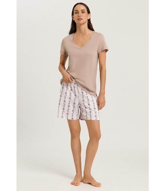 Hanro Sleep & Lounge Short Sleeve Shirt Mocha (077876)