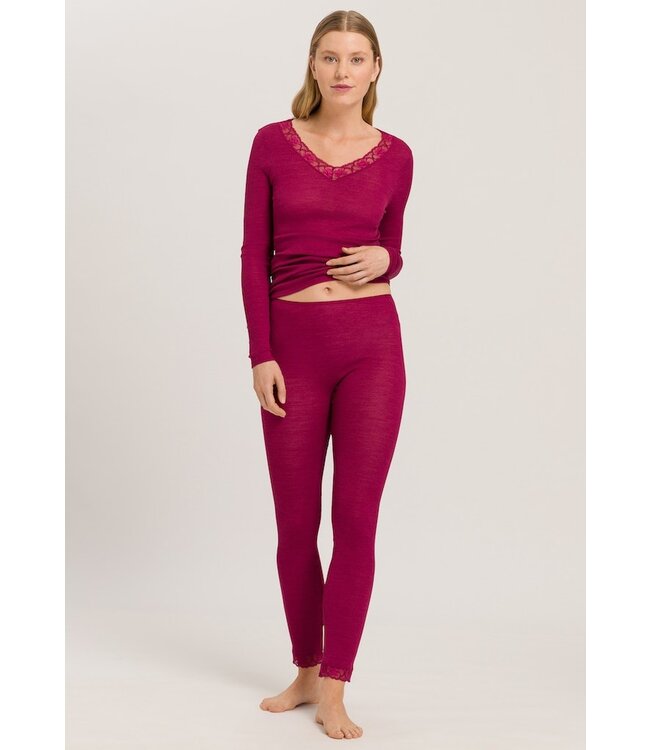 Hanro Woolen Lace Leggings Intense Garnet (070969)