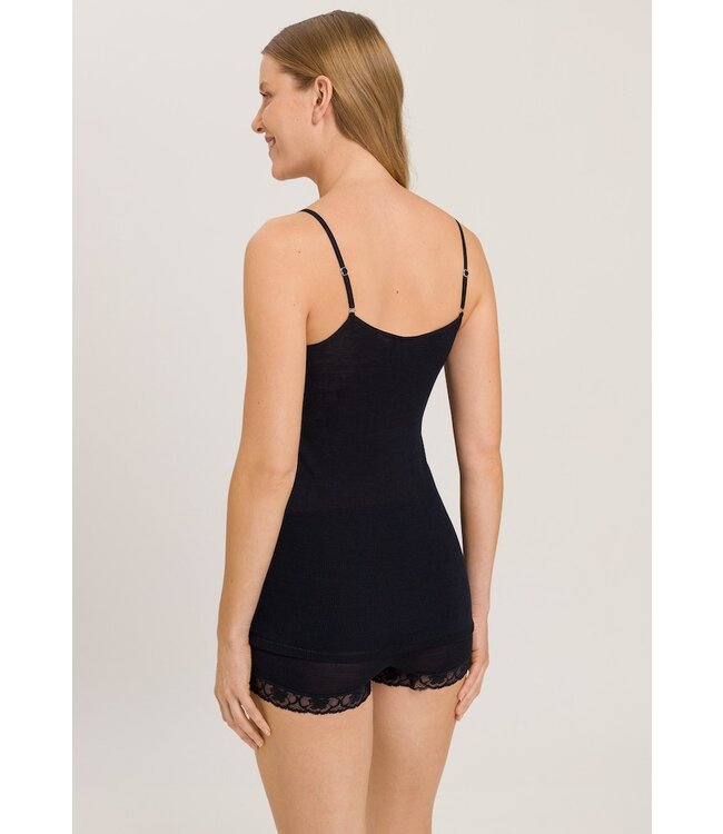 Hanro Woolen Lace Spaghetti Top Black (070970)