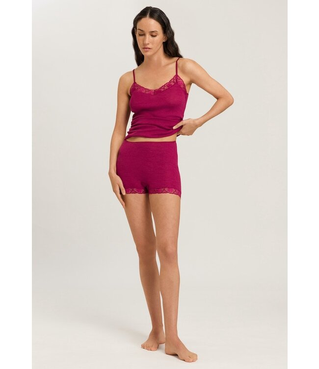 Hanro Woolen Lace Spaghetti Top Intense Garnet (070970)