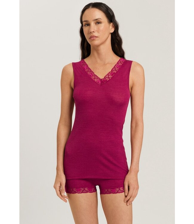 Woolen Lace Tank Top Intense Garnet